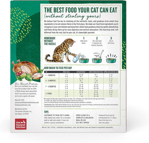 The Honest Kitchen Dehydrated Grain Free Chicken Cat Food, 2 lb Box