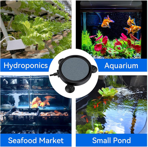 AQUANEAT 4 inch Aquarium Air Stone Disc, Aerator Bubble Diffuser for Fish Tanks, Hydroponics, and Ponds