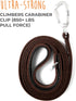 Mighty Paw Leather Dog Leash for Large Breeds, 6 Ft with Soft Padded Handle and Extra D-Ring for Waste Bags