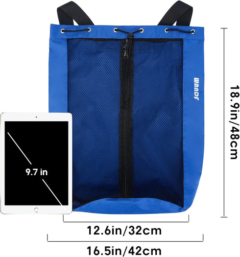 WANDF Mesh Drawstring Swim Bag, Backpack for Swimming, Gym, and Workout Gear
