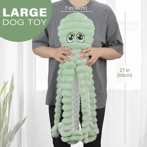 27 Prime Pets Dog Toys for Large Dogs, Extra Large Plush Octopus Dog Toy, Crinkle Squeaky Dog Toy for Small Medium