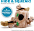 2in1 3 Outward Hound Hide-A-Squirrel Dog Toy Interactive Plush Puzzle with Squeaky Removable Squirrels, Large
