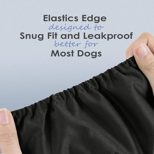 wegreeco Washable Dog Diapers - Washable Male Dog Belly Wrap (Pack of 3, Black, Medium)