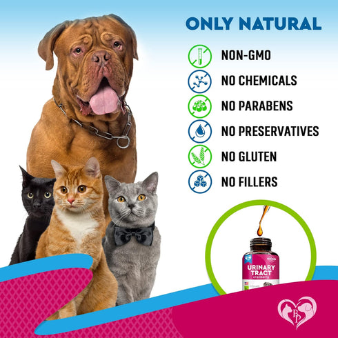 Cat & Dog Urinary Tract Infection Treatment - Natural UTI Medicine, Cranberry-Kidney+Bladder Support Supplement Drops