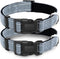 2 Pack Adjustable Reflective Dog Collar with Safety Locking Buckle, Soft Breathable Nylon for Small, Medium, Large