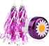 U-LIAN Kids Streamers and Bike Bell - 1 Pack Flower Bicycle Bell with 2 Pack Handlebar Streamers for Children's Bike