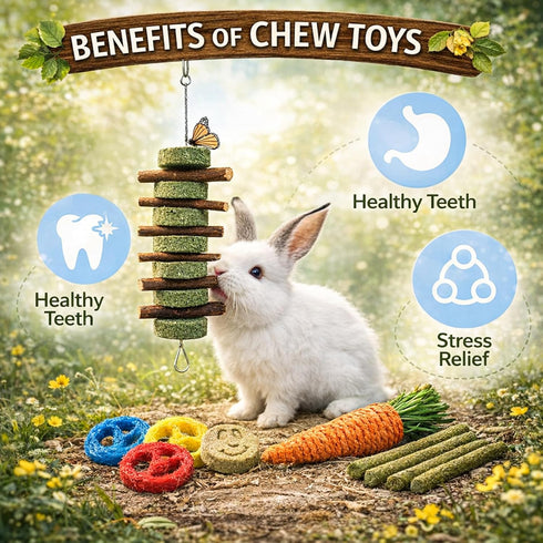 20 Chinchillas Grddaef PCS Bunny Chew Toys for Teeth, Natural Rabbit Toys Apple Wood Grass Timothy Sticks Chew