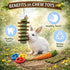 20 Chinchillas Grddaef PCS Bunny Chew Toys for Teeth, Natural Rabbit Toys Apple Wood Grass Timothy Sticks Chew