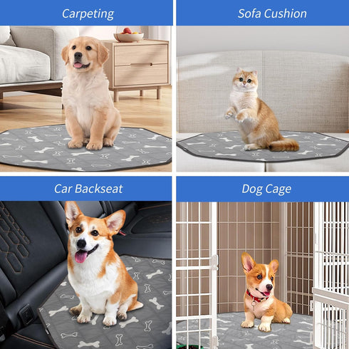 Dog Pee Pads for Puppy, Reusable Washable Whelping Liner, Waterproof Machine Wash, 29 Inch 2-Pack for Octagon Playpen