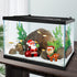 Christmas Aquarium Decoration, 2pcs Santa Claus Reindeer Figurines Resin Ornament for Holiday Fish Tank