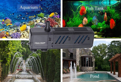 MQ 400GPH Submersible Water Pump (1500L/H, 15W), Ultra Quiet for Aquarium, Fish Tank, Pond, Fountain