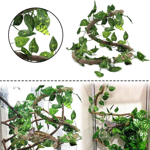 Hamiledyi Natural Coral Driftwood Decoration for Aquarium, Reptiles, Bendable Jungle Climbing Vines, Bearded Dragon,