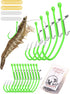 Luminous Shrimp Hooks 10/40 Packs Saltwater Fishing Hooks - Premium Carbon Steel