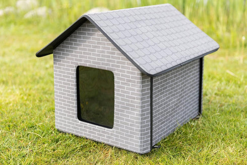 TRIXIE Insulated Outdoor Pet House, Foldable Waterproof Material for Small Dogs and Cats, Great for Feral Cats