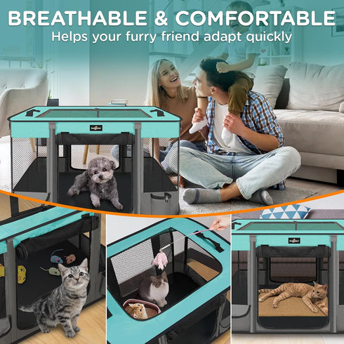 Paw Ballet Foldable Pet Kitten Playpen, Waterproof Portable Dog Cat Playpen Kennel Tent for Small Cat Dog, Retractable