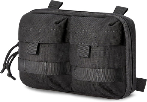 Black Tactical Molle EDC Pouch - Admin Pouch with Molle Attachments for
