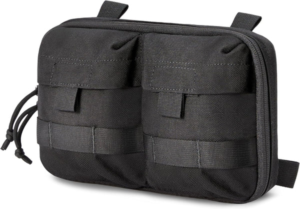Black Tactical Molle EDC Pouch - Admin Pouch with Molle Attachments for