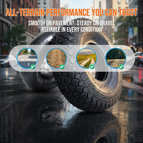 MZBZYU 4.00-5 Set 330x100, Mobility Scooter Tire Heavy Duty Mini Bike Neumtico and Inner Tube Compatible with the Bias