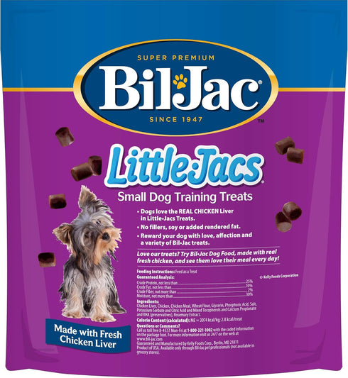 Bil-Jac Little Jacs Small Dog Training Treats - Soft Chicken Liver Treats for Puppy Rewards, 16oz Resealable Pouch