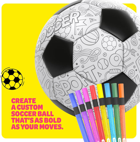 3 4 5 6 7 8 4-8 Dan&Darci Soccer Ball Coloring Kit for Kids - Soccer Gifts for Girls & Boys - Sports Gifts - Year Old