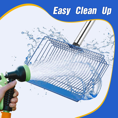 35" 64" Large Chicken Poop Scooper, Heavy Duty Chicken Coop Scoop for Sand, to Adjustable Stainless Steel Handle