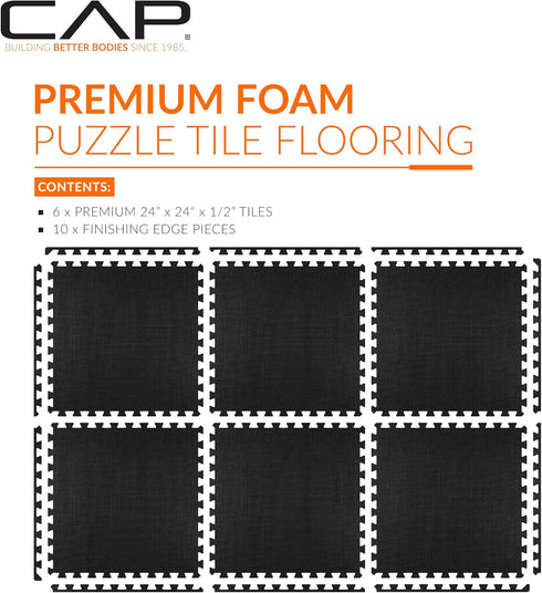 1/2 CAP Puzzle Exercise Mats | Thick EVA Interlocking Foam Tiles for Home Gym Flooring | Multiple Options
