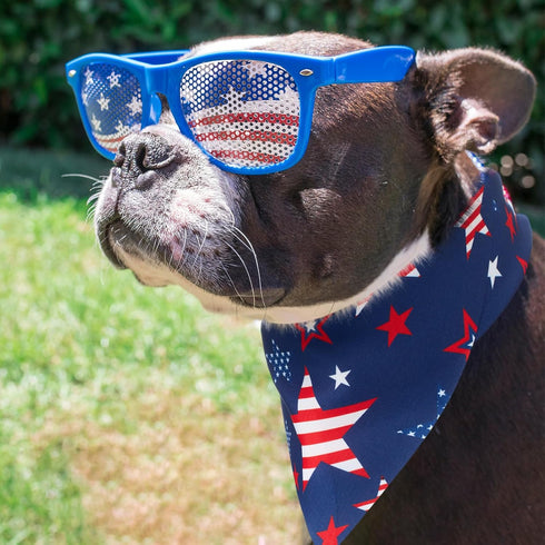 48 4th Sanwuta Pcs of July Dog Bandanas for Pets Dog Bandanas Gifts Independence Day Scarf Washable Triangle American