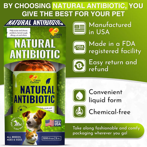 Antibiotics for Dogs and Cats, Natural Antibiotics for Pets, 2 Oz for Health Support