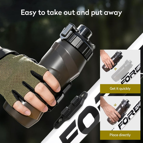 600ml 20oz, M5 Magnetic Cycling Water Bottle with Bike Mount / Quick Snap-Release, Cage-Free, One-Handed Access Screws