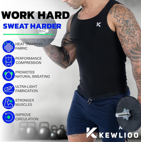 Kewlioo Men's Heat Trapping Pullover Sweat Enhancing Vest - Sauna Suit Shirt Compression Vest Shapewear Top for Gym