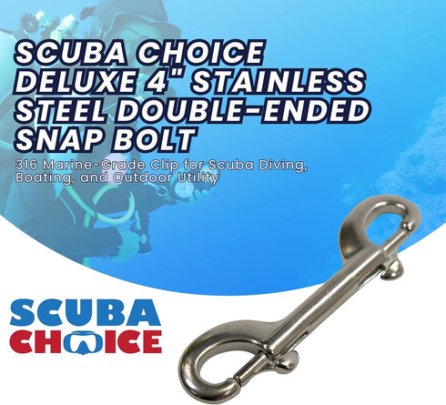 Scuba Choice Deluxe 4" Stainless Steel Double Ended Snap Bolt for Scuba Dive