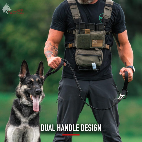 WOLF TACTICAL Bungee Dog Leash - No Pull Heavy Duty Leash for Large Dogs