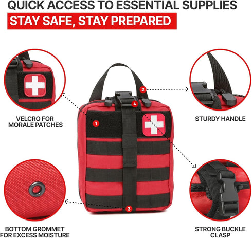 Compact MOLLE Rip Away EMT First Aid Pouch - Medical Storage Solution