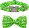 Lionheart Glory Dog Bow Collar - Cucumbers Print Adjustable Green Spring Collar for Large Dogs with Bowtie