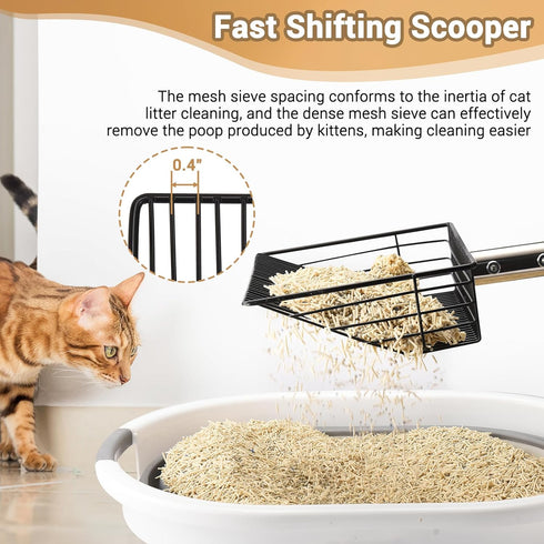 10inch 24 68" 4 1 Large Metal Chicken Poop Scooper, to Long Chicken Coop Litter Scoop with Stainless Steel Handle