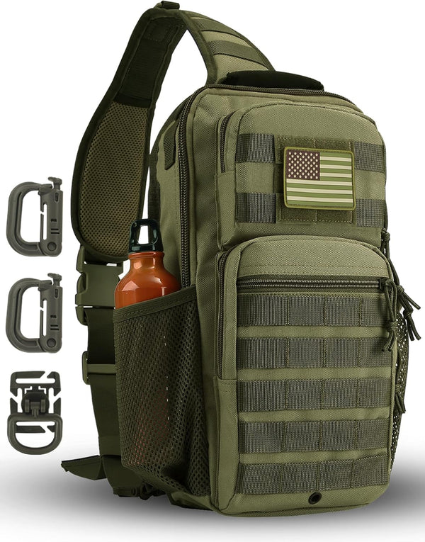 Rover Sling Pack Tactical Shoulder Sling Bag Backpack with Bottle Holder Crossbody