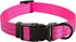 Mile High Life Reflective Dog Collar, Light Weight Nylon Puppy Collars, Solid Pink for Small Dogs (X-Small)