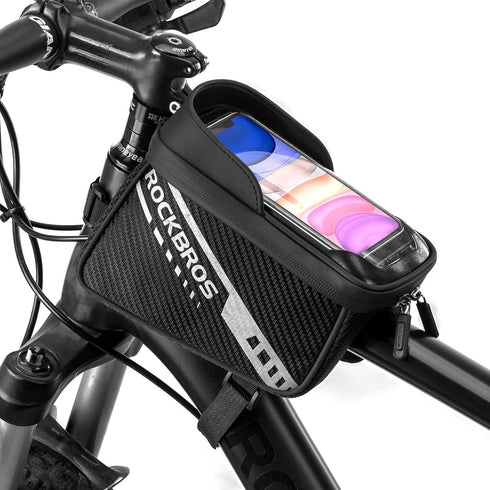 ROCKBROS Bike Phone Front Frame Bag - Top Tube Bicycle Handlebar Bag for Phone 11 12 Pro XS Max