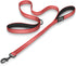 Reflective 4 Feet Nylon Dog Leash with Padded Double Handles, Heavy Duty Dual Neoprene Handles for Small Medium Dogs