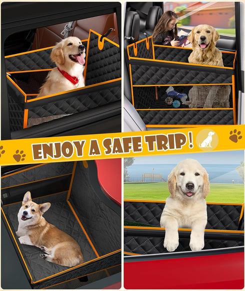 EPN Dog Car Seat for Large Medium Dogs, Back Seat Extender with Waterproof Oxford Fabric, Non-Slip Bottom, Reinforced