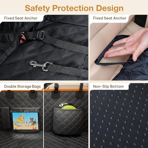 52 24.4in, 330 lbs, Pecute Dog Car Seat Cover for Back Seat, Back Seat Extender for Dogs * Foldable in The Car, Hard