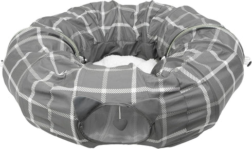 Kitty City Large Cat Tunnel Bed, 2-in-1 Zip-Together Cat Play Tunnel &