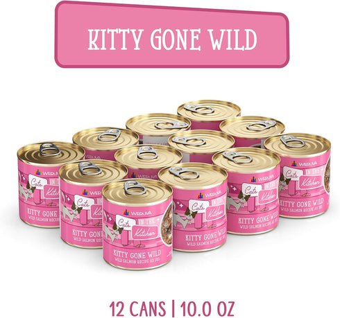 Weruva Cats in The Kitchen, Kitty Gone Wild Wet Cat Food, 10oz Can, Pack of 12
