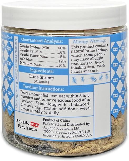 0.88 oz, Freeze Dried Brine Shrimp Cubes Fish Food for Freshwater and Marine Aquarium Species