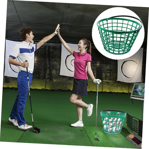 1pc Garneck Golf Basket bucket with handle Golfball Container with Handle accessories gadgets for kids holder driving