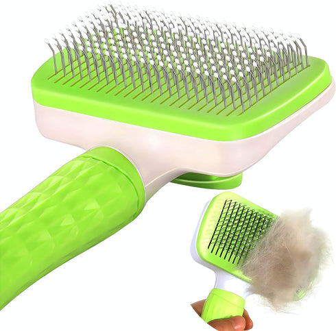 Versatile Pet Grooming Brush and Deshedding Tool, Gently Removes Loose Undercoat for Cats and Dogs, Suitable for Pet