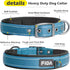 Fida Heavy Duty Dog Collar, Ultra Comfortable Soft Neoprene Padded Adjustable Reflective Nylon for Medium Breeds, Blue,