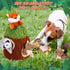 7 Pieces Dog Squeaky Toys, Hide and Seek Activity Puppy Chew Toys, Plush Woodland Friends with Squeakers