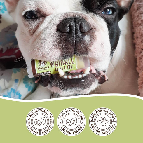 Natural Dog Company Wrinkle Balm Travel Stick, 0.15 oz, Dog Lotion for Dry Itchy Skin, Made in USA