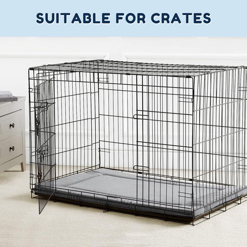 Dog Beds for Small, Medium, Large Dogs, Dog Crate Pad Mat with Soft Warm Plush, Anti-Slip Washable Thin Kennel Pad Mattress for Pets Sleeping